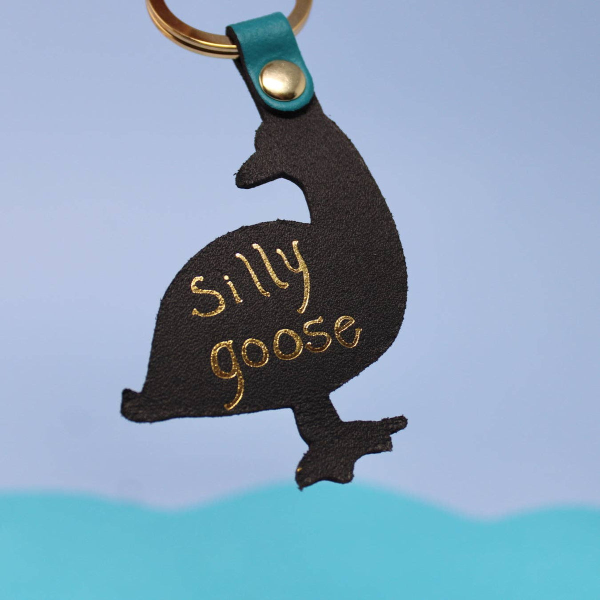 Silly Goose leather key fob styled on handbag