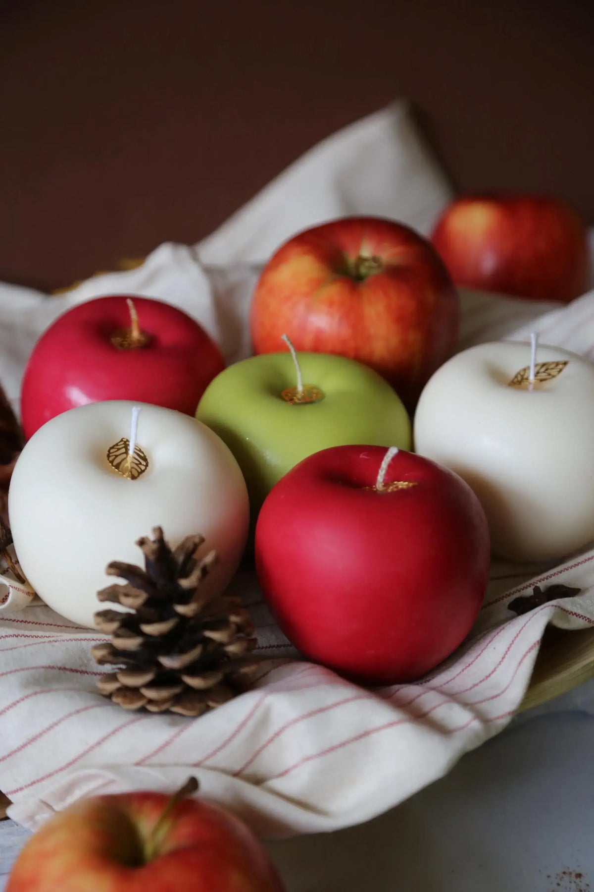 Cosy winter and autumn apple candle gift