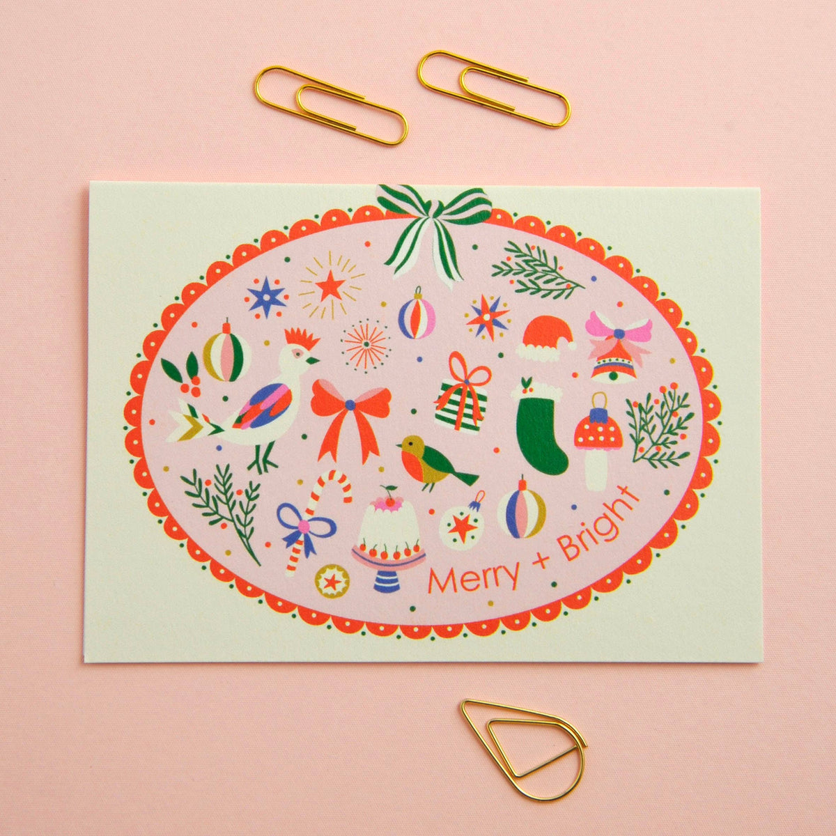 Sustainably sourced Christmas thank you cards with white envelopes