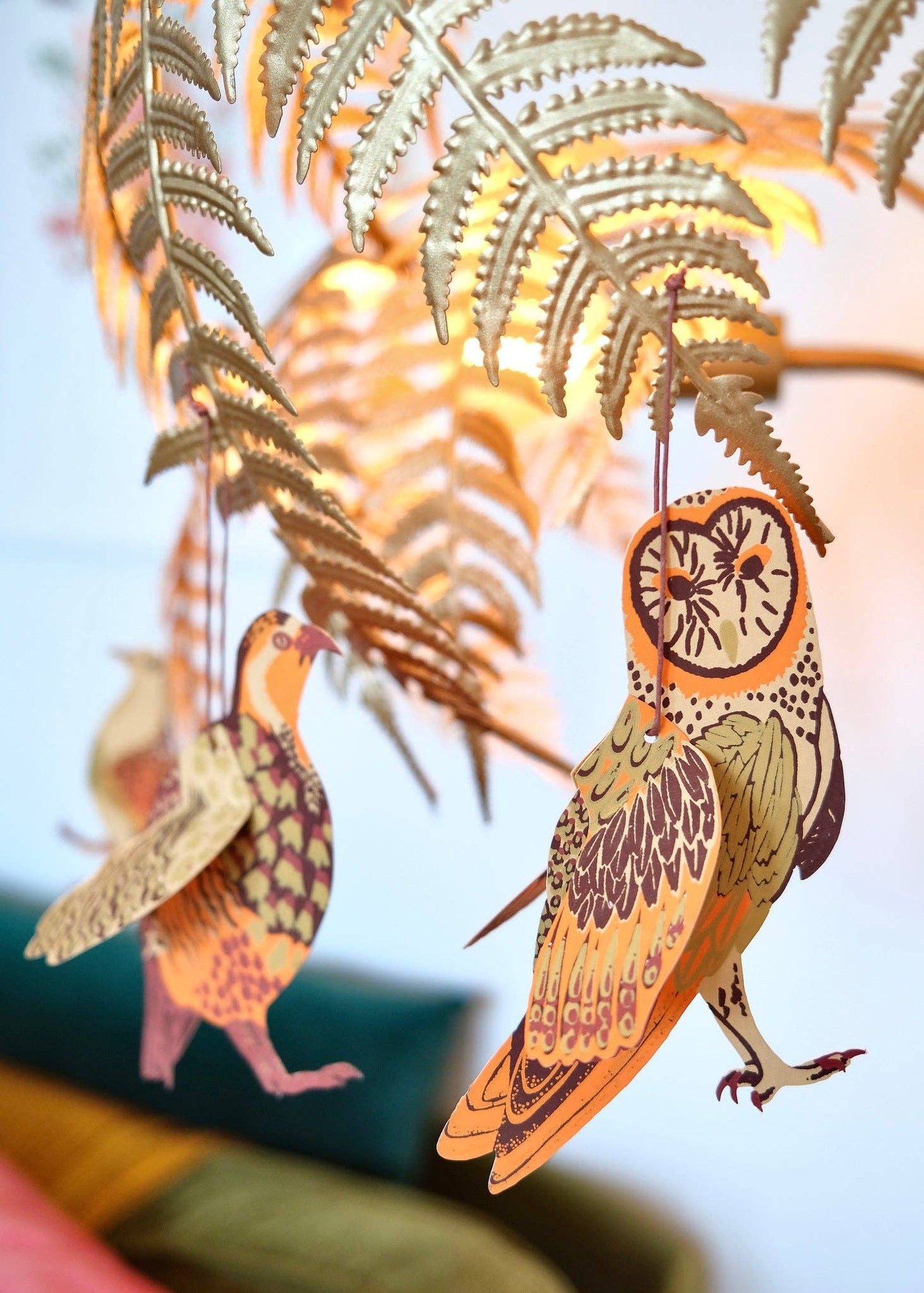Sustainable Winter Birds Paper Ornaments, ethically crafted in Jaipur