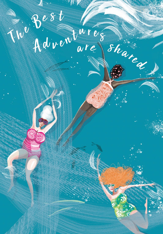 Swim Wild and Free Oceans Three Birthday Card by Forget Me Not and Green