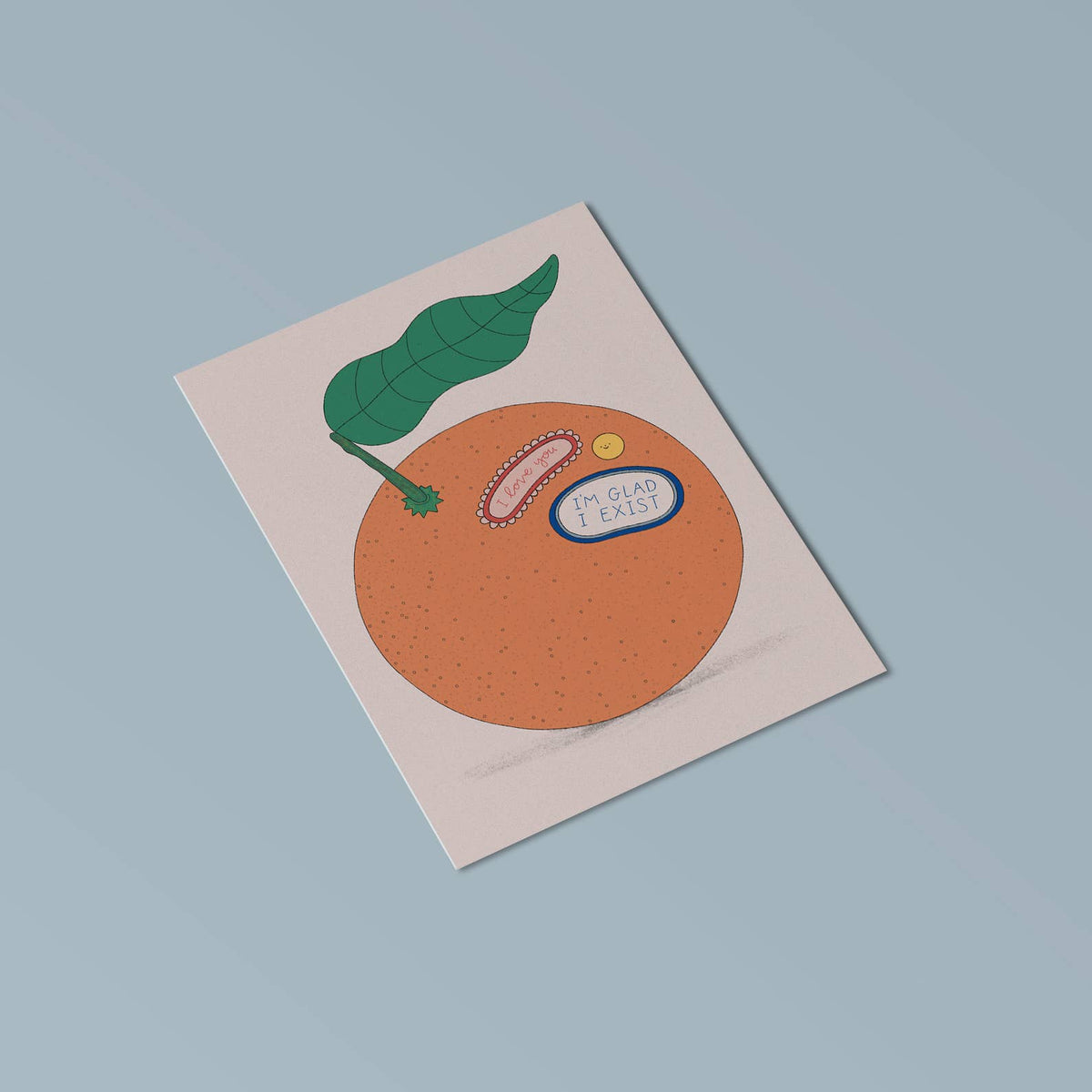 The Orange Wendy Cope Poem Card with its recycled kraft envelope