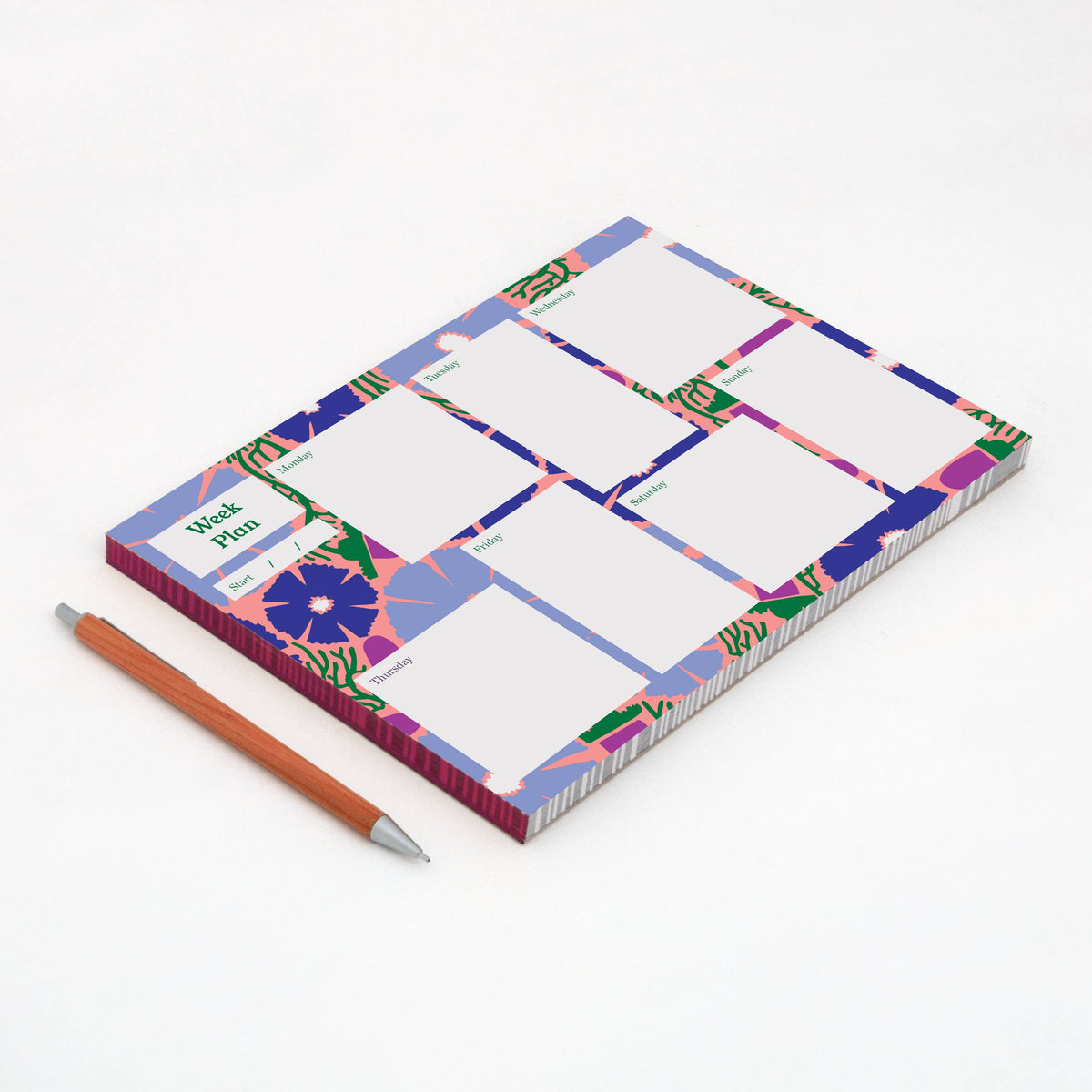 A5 Blumen Weekly Planner with 52 Recycled Pages
