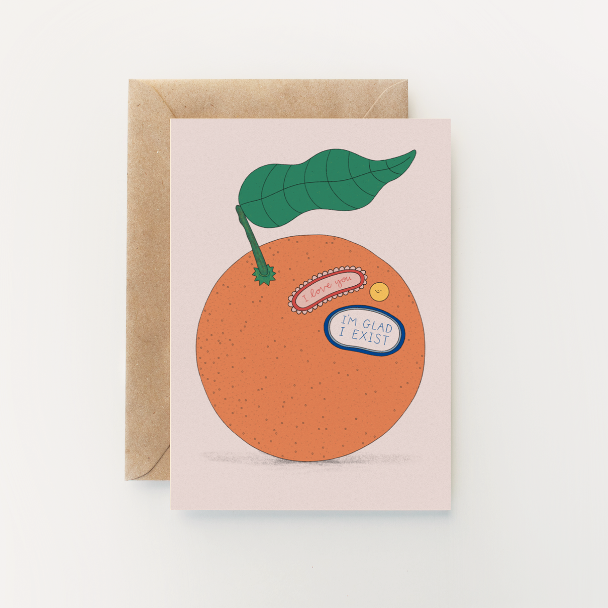The Orange Wendy Cope Poem Card by Hollie Fuller