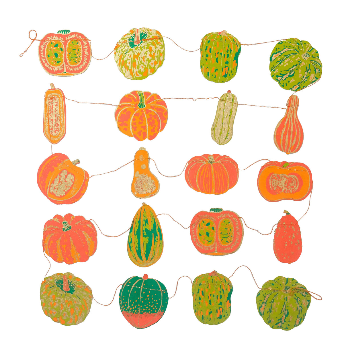 Forget Me Not and Green autumn squashes garland