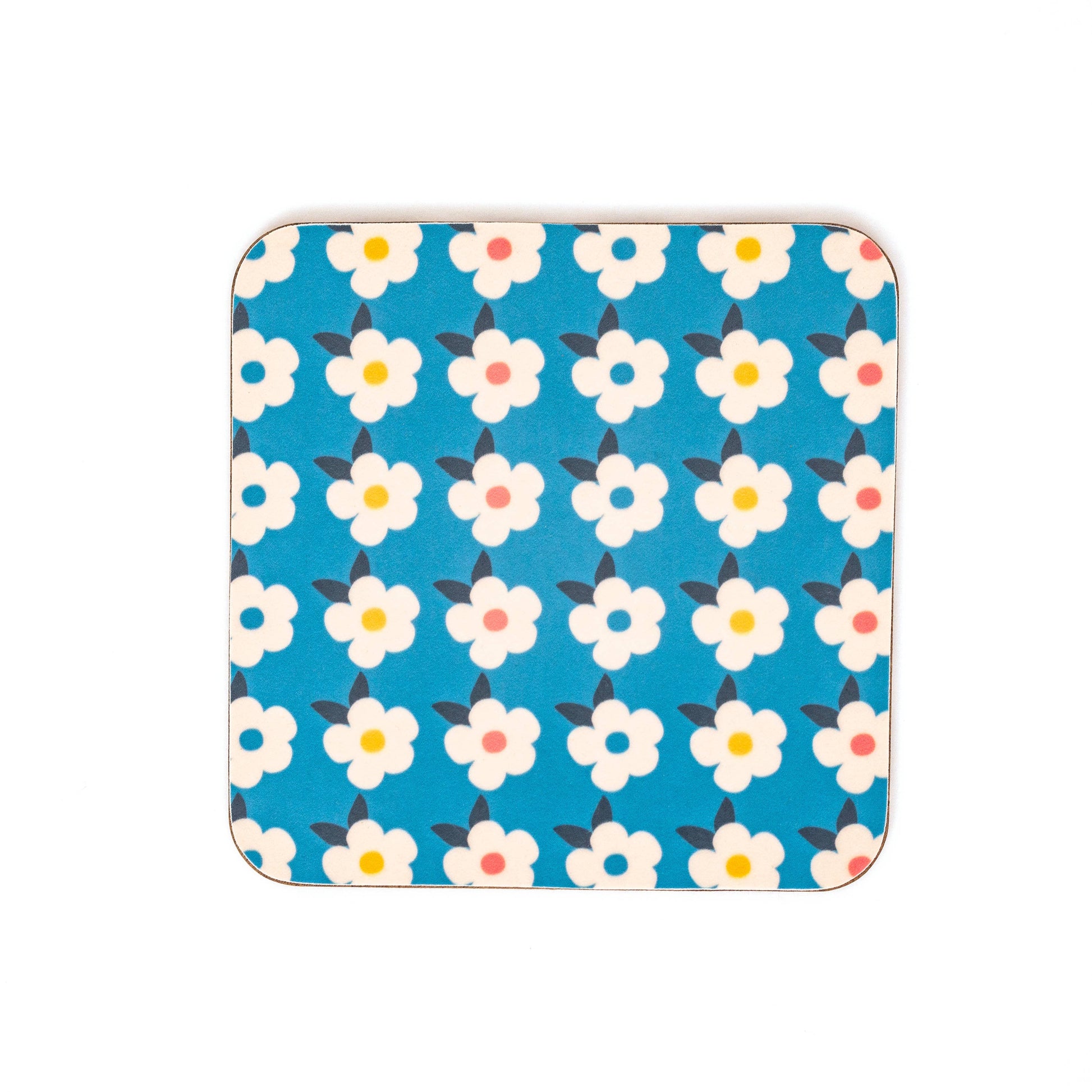 Midnight Navy Retro Floral Coaster