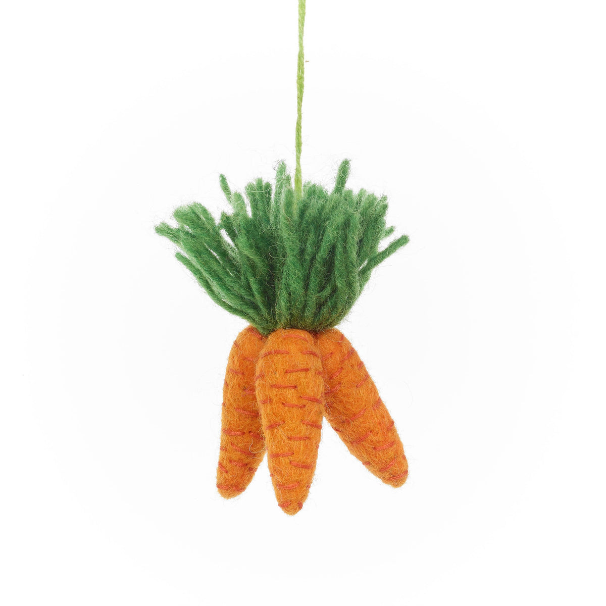 Handmade felt carrots for Rudolph Christmas tree ornament