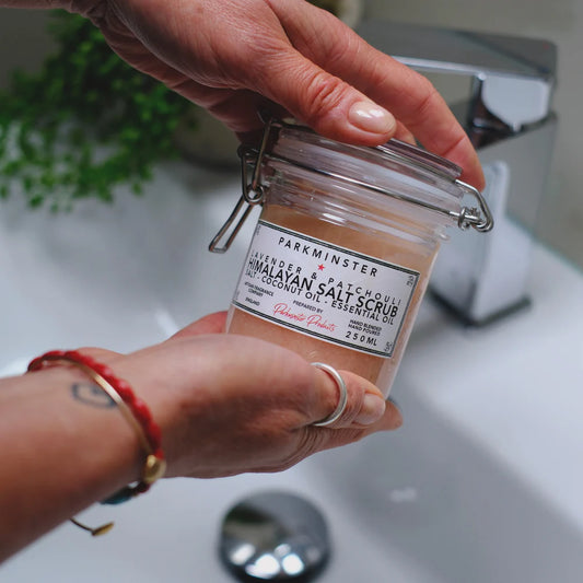 Lavender & Patchouli - Himalayan Body Salt Scrub Jar 250ml