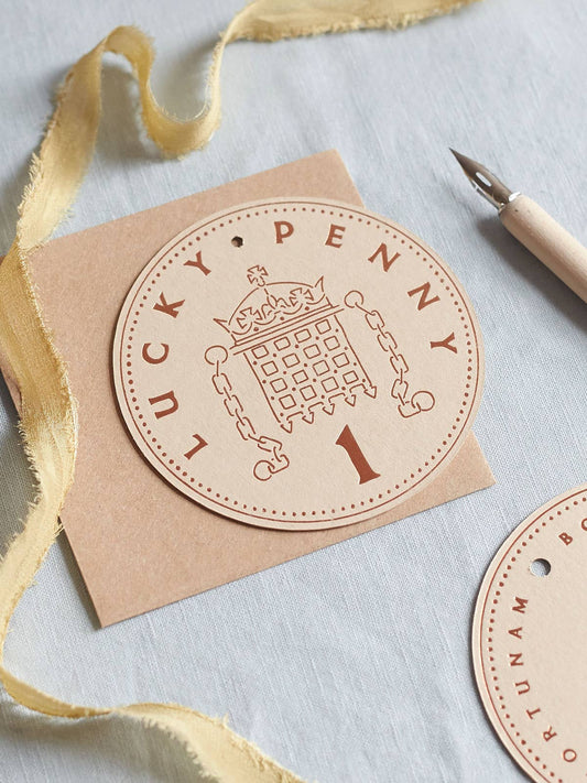 Lucky Penny Token good luck card with kraft envelope