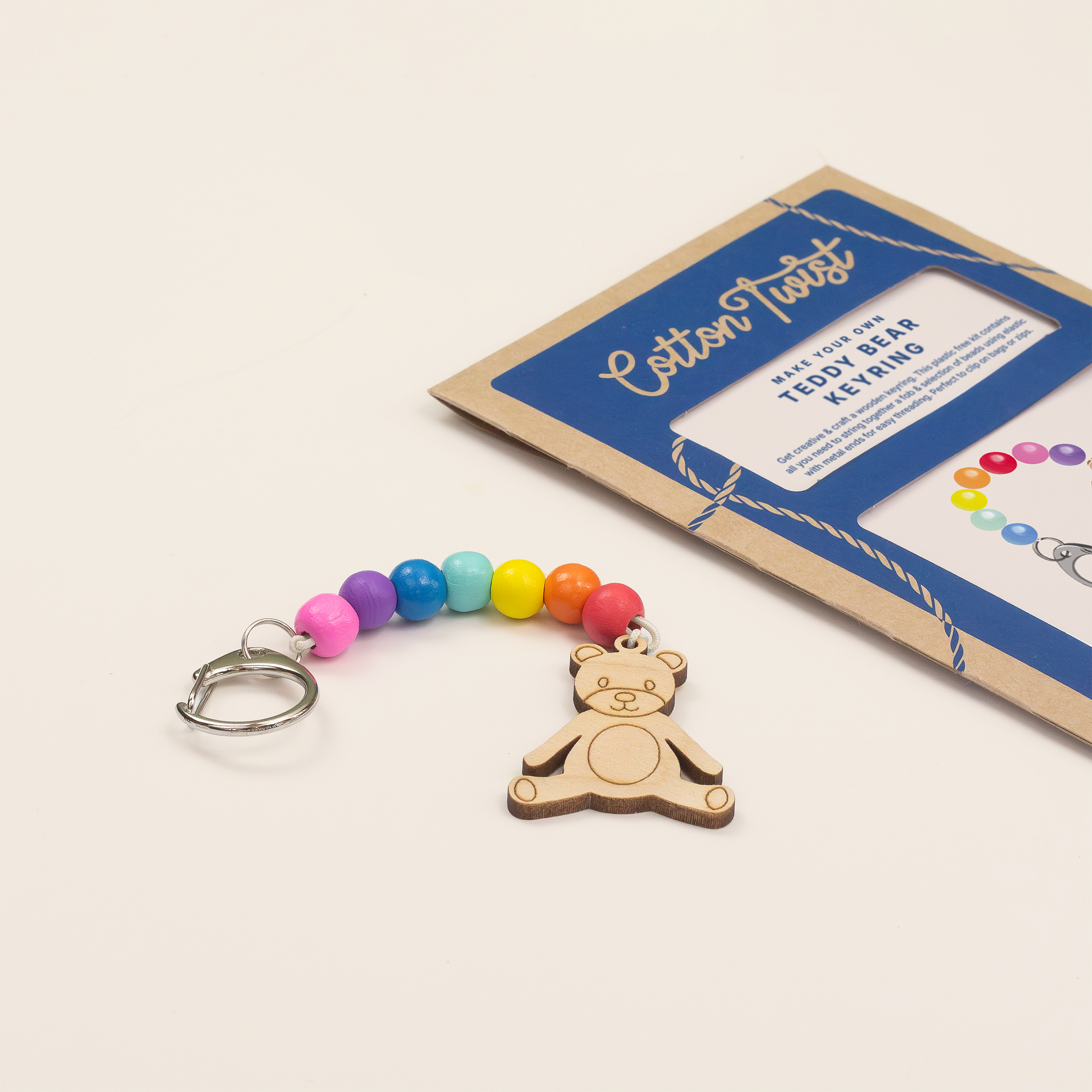 Eco-friendly teddy bear keyring party favour packaging