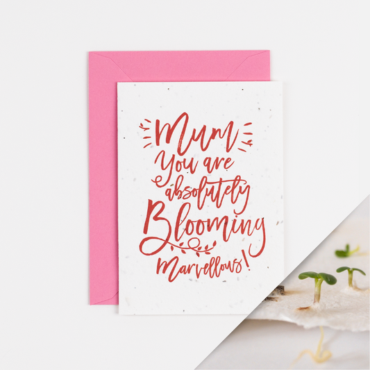 Marvellous Mum Plantable Mother's Day Card, Pink