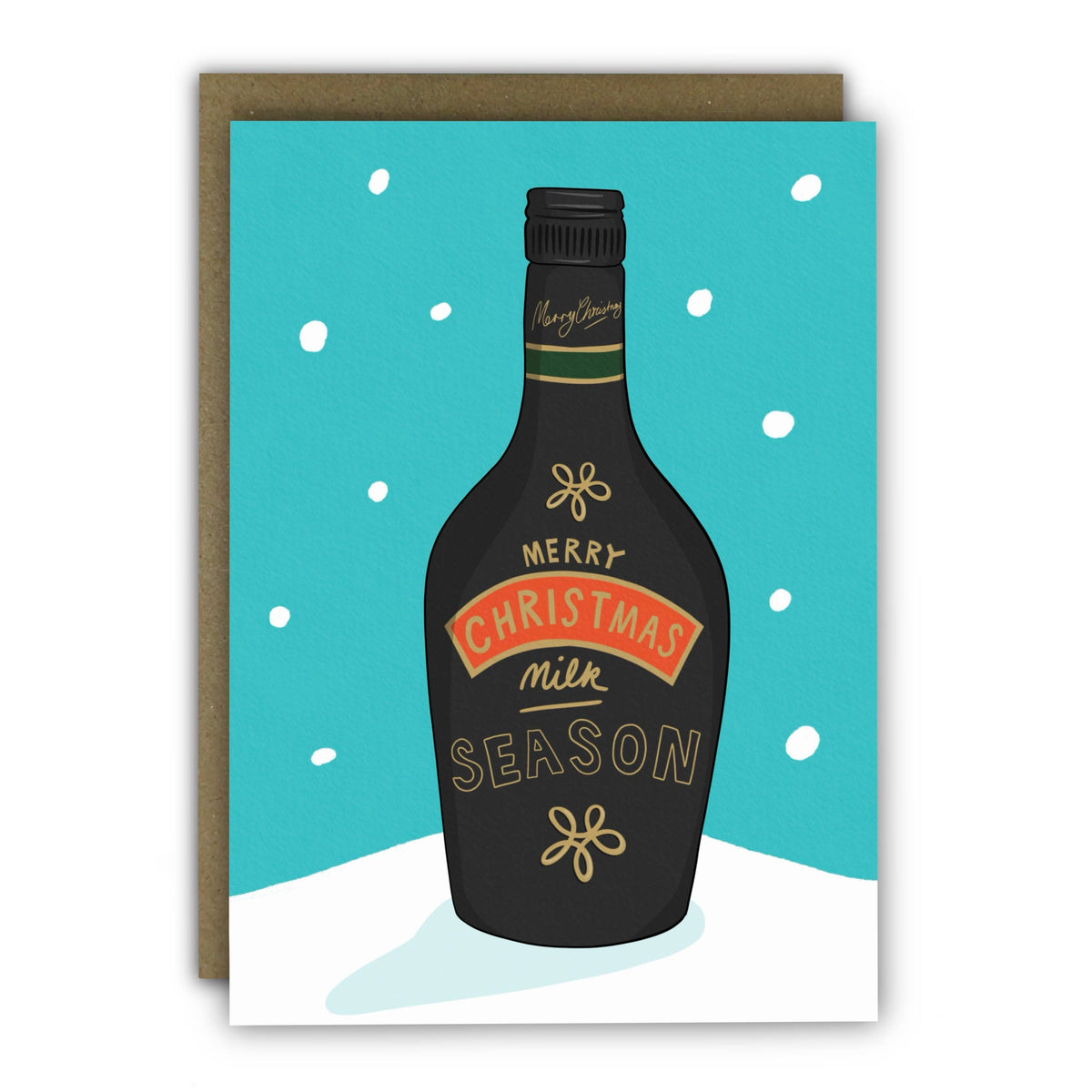 Funny Christmas Card featuring a Christmas Milk Xmas Tipple design