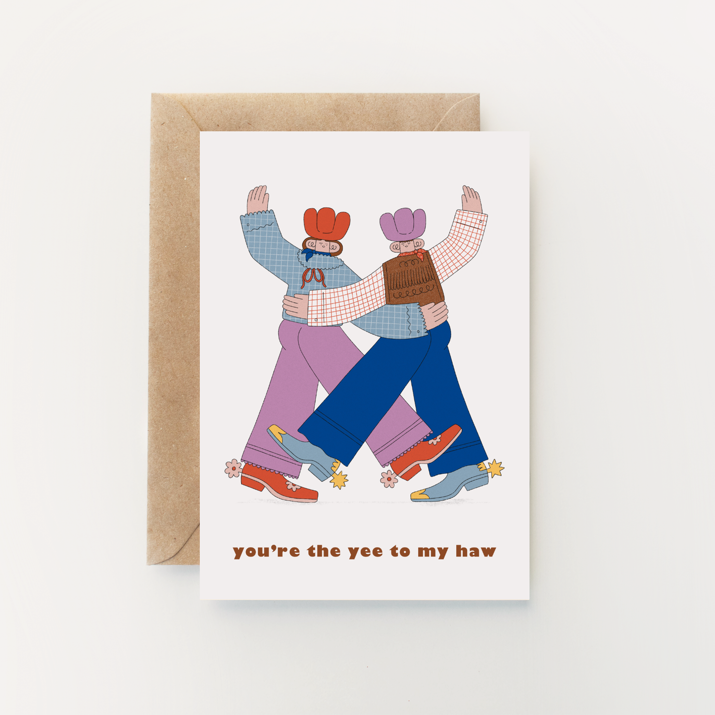 Yee to my Haw Greetings Card with Cowboy Hat Design