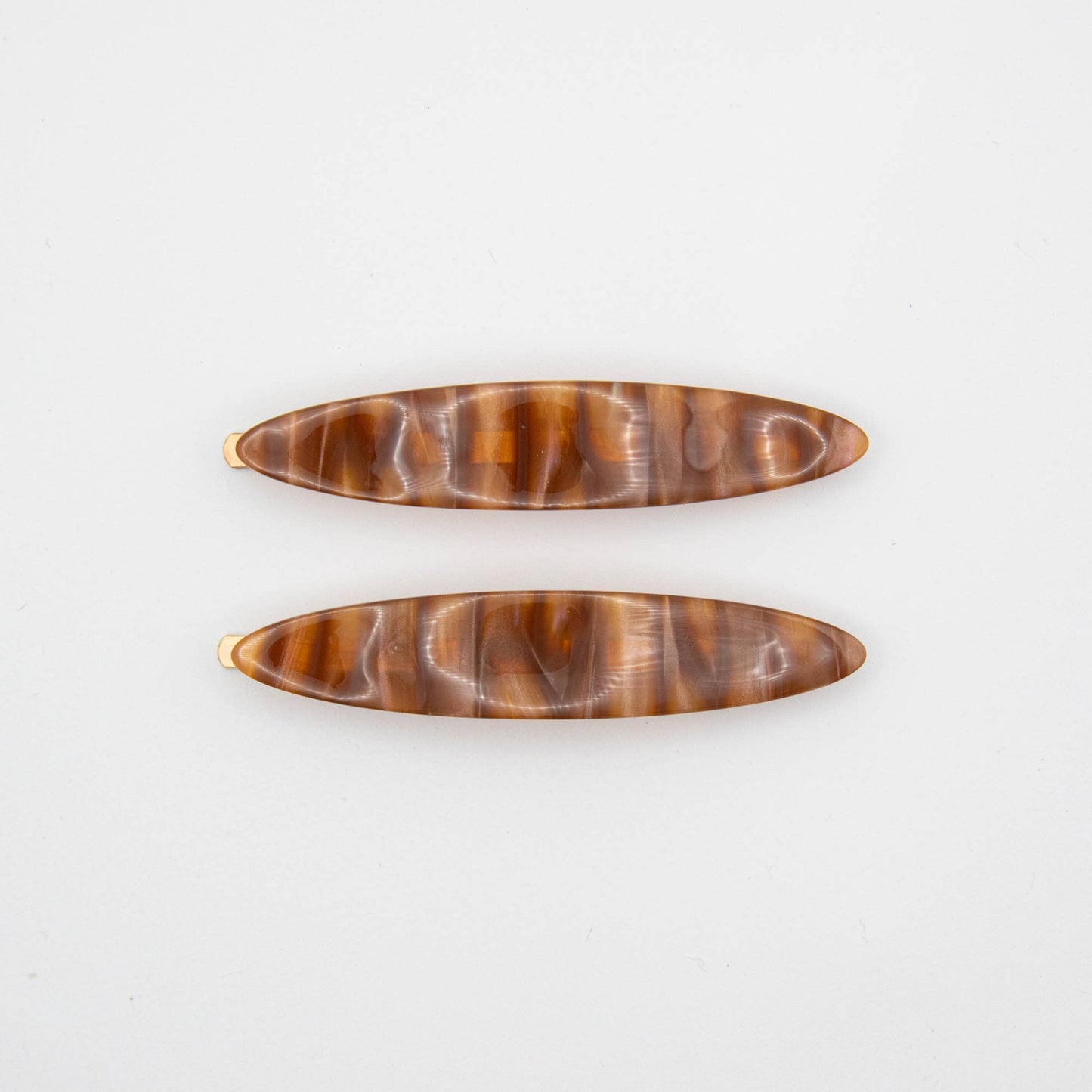 Pepper You brown caramel hair slides, set of two, 7cm, secure grip