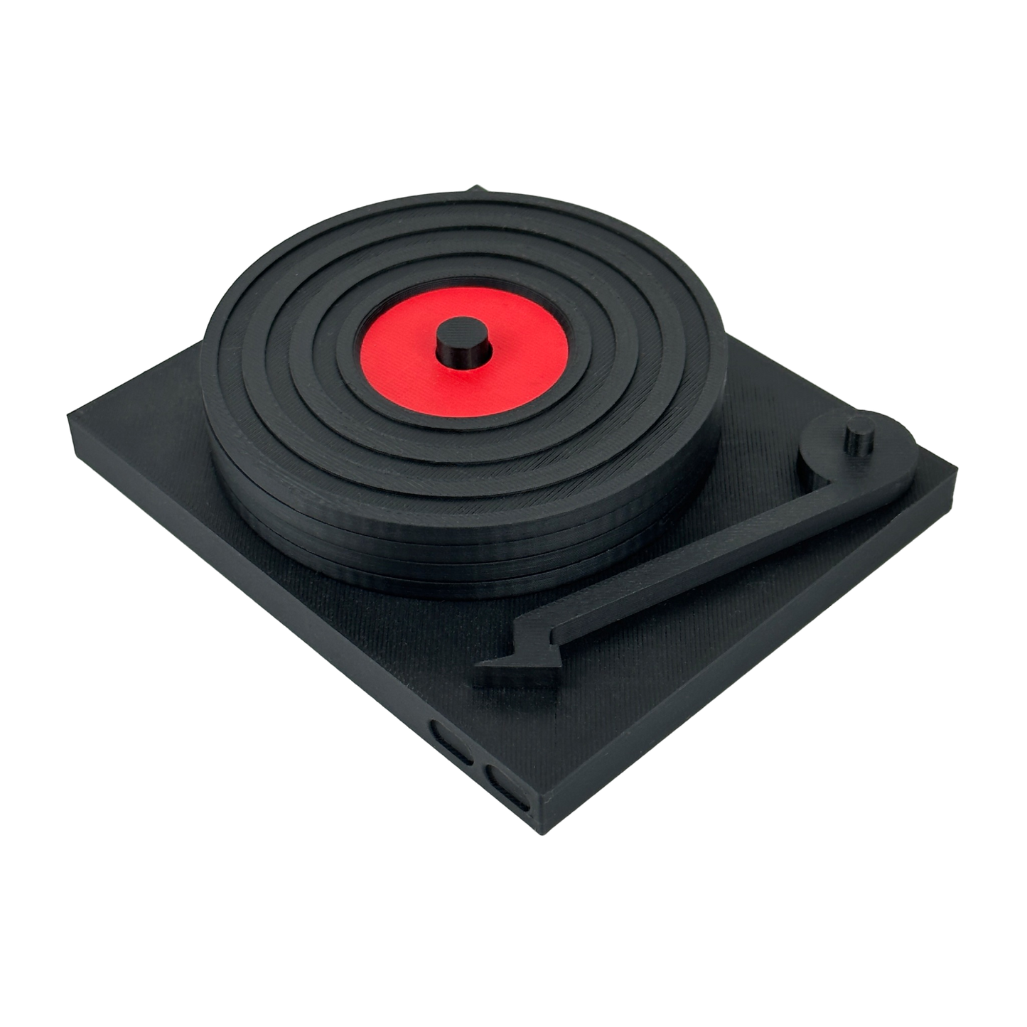 Sustainable Plant-Based PLA Vinyl Coasters in Record Player Holder