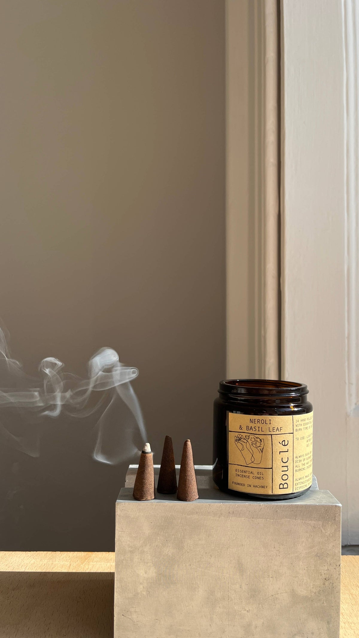 Hand-rolled natural incense cones with essential oils