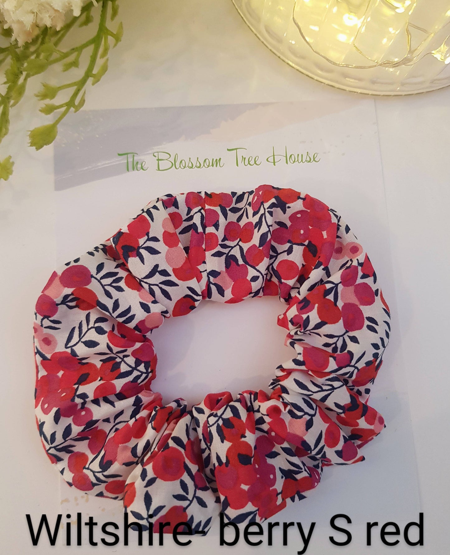 Handmade cotton scrunchie with Liberty fabric design, 9-10cm diameter