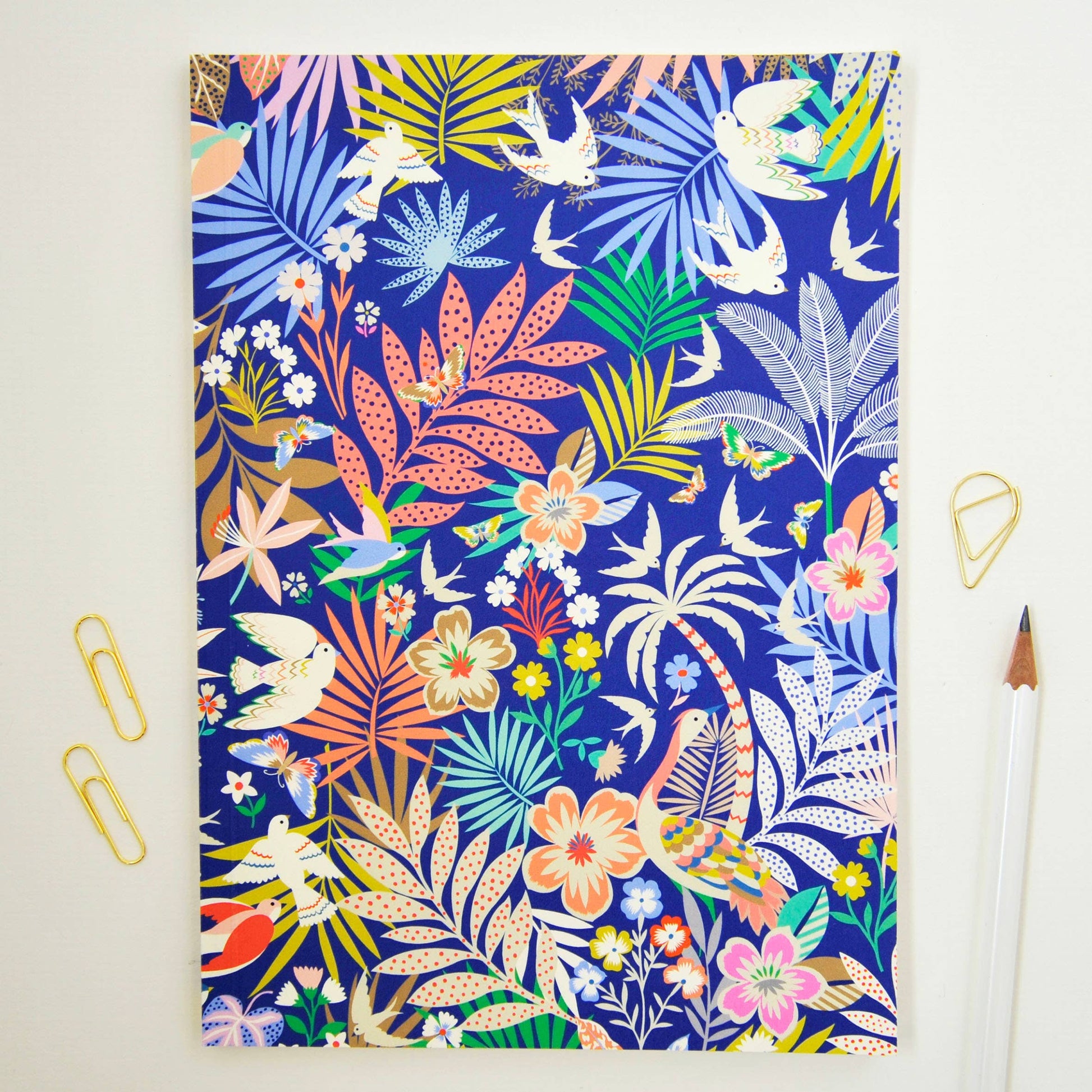 Wonderland In Blue Perfect Bound Notebook