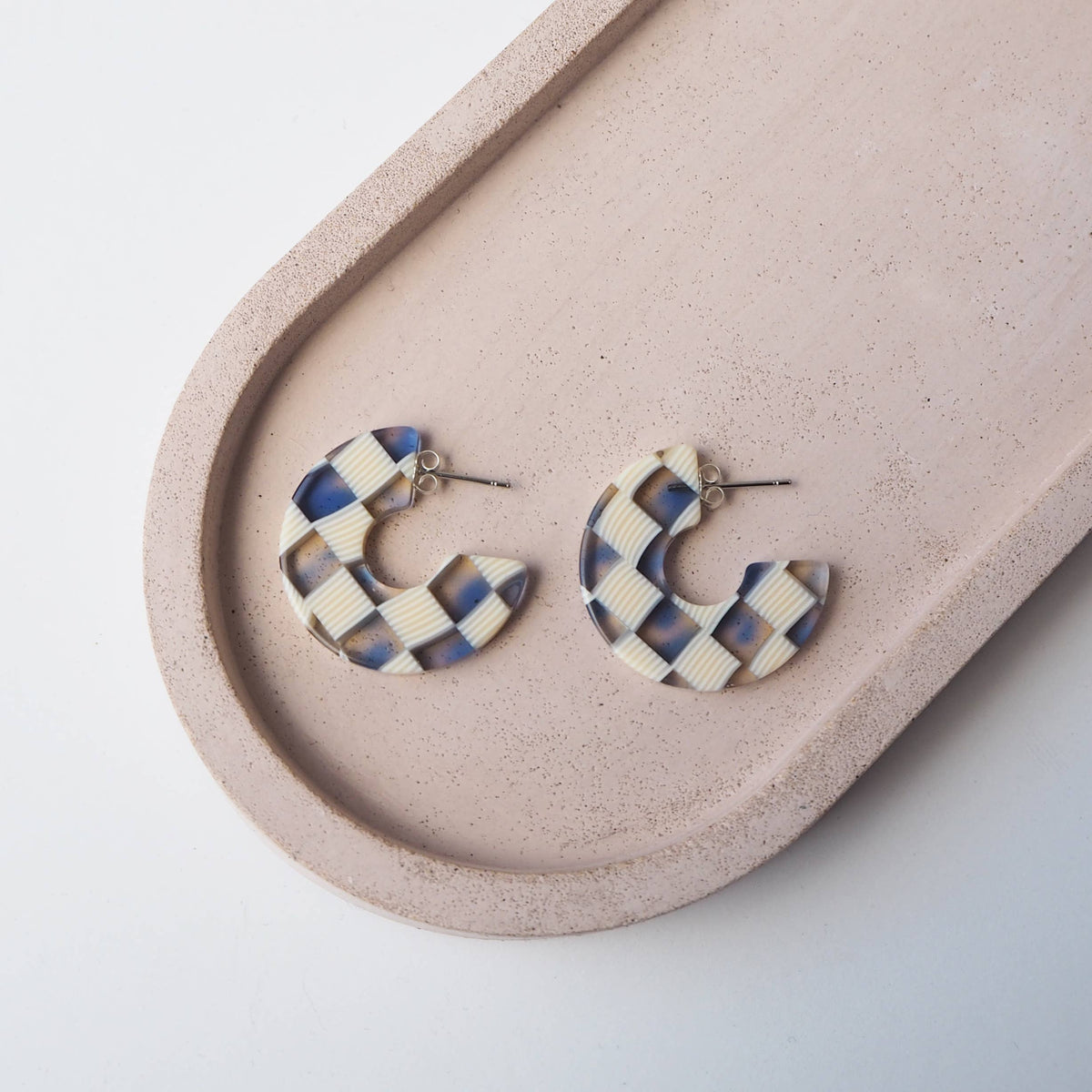 Eco-friendly gift packaging for blue acetate hoop earrings