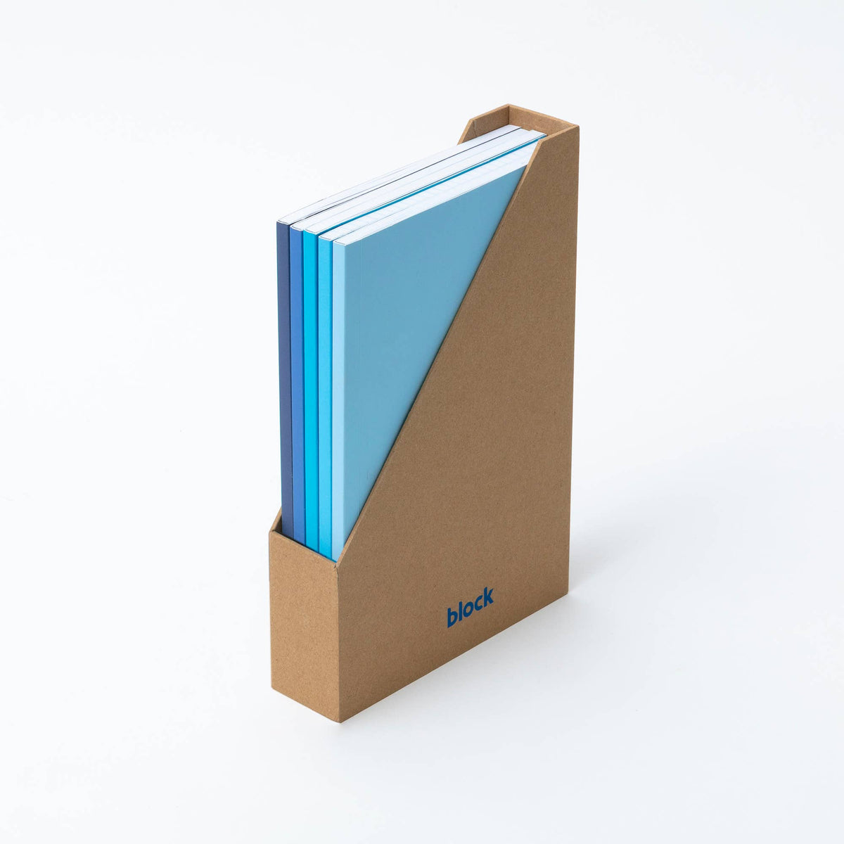 Front covers of five gradient A5 notebooks arranged in order