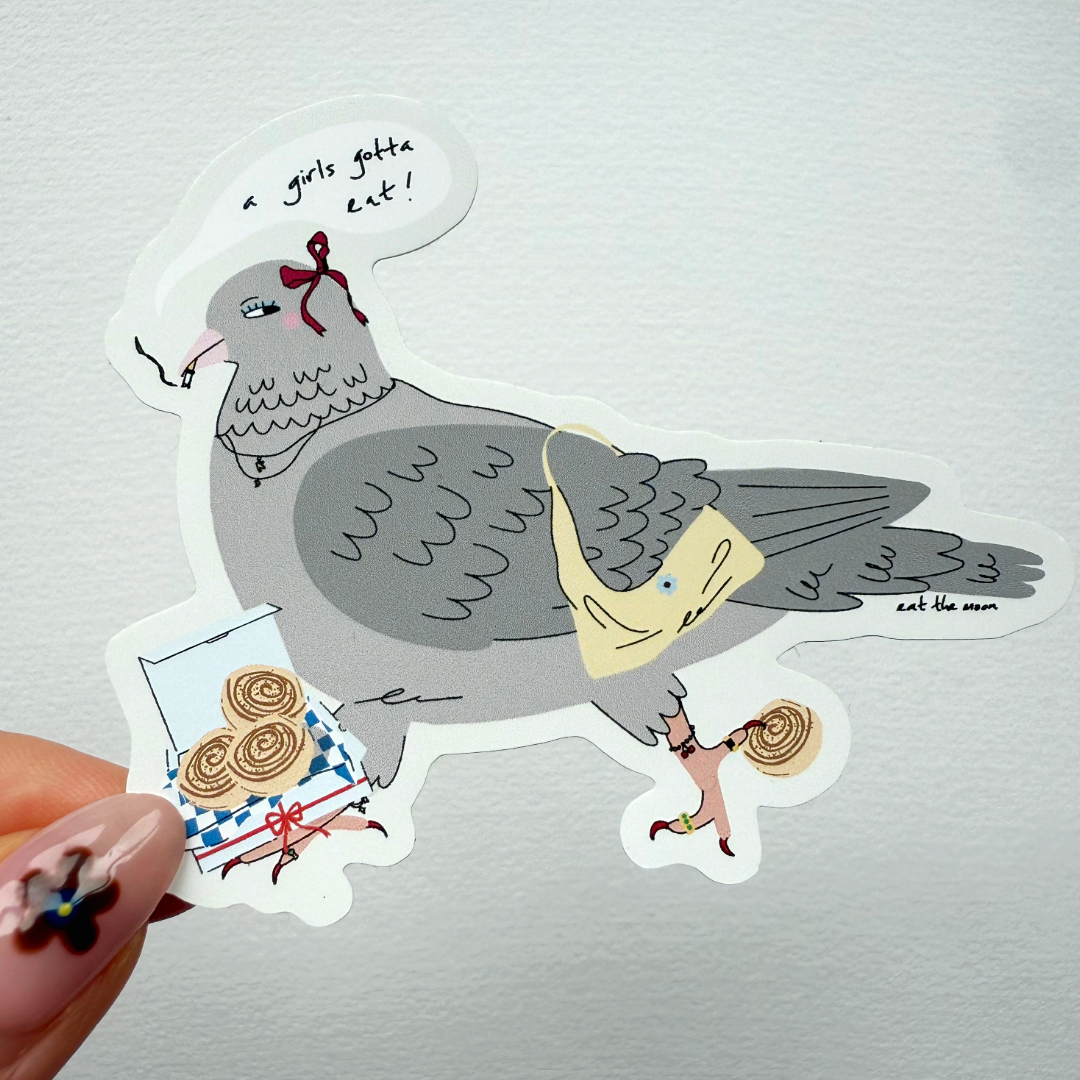 Pigeon, glitter gloss sticker, die cut sticker