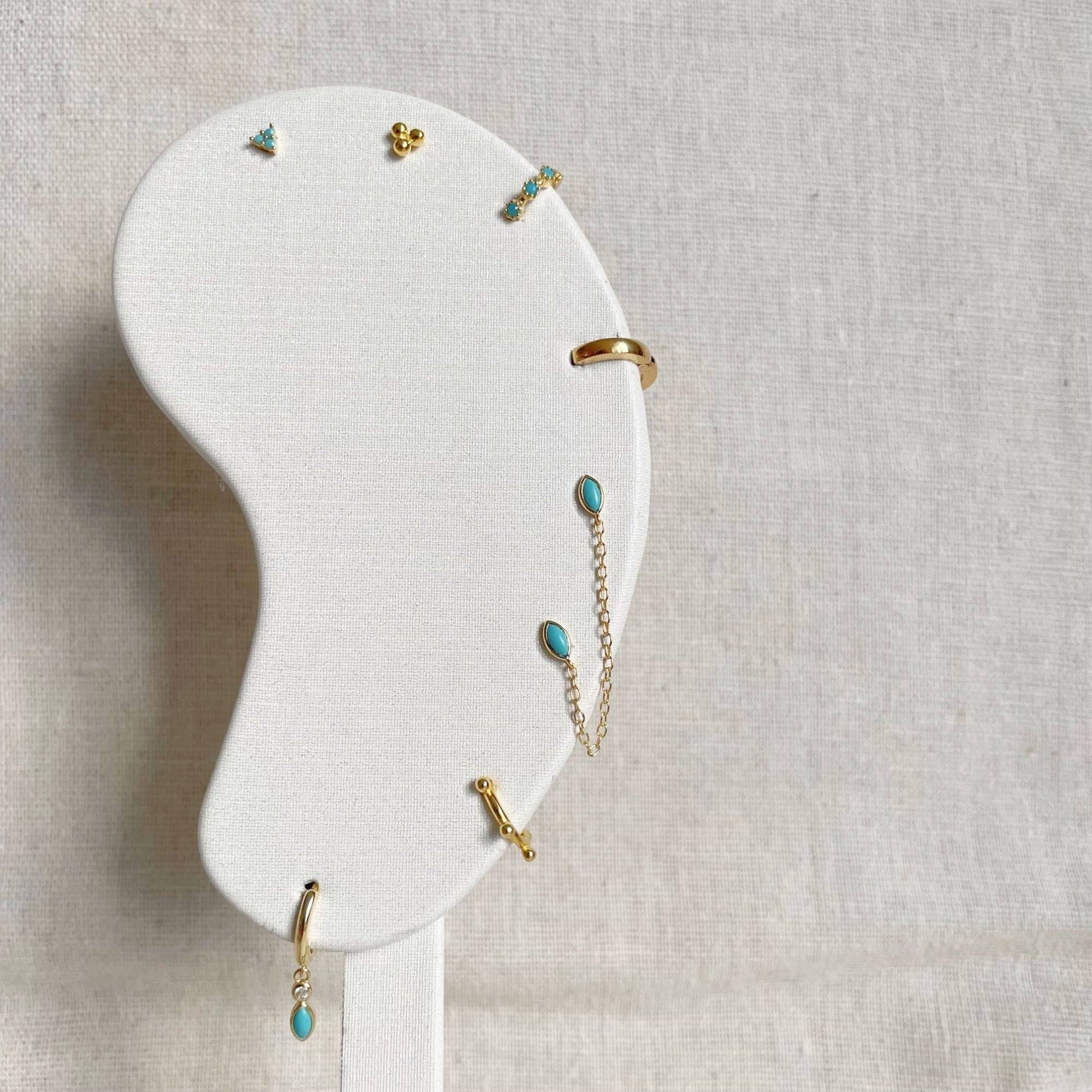 Small turquoise stone hoop earrings