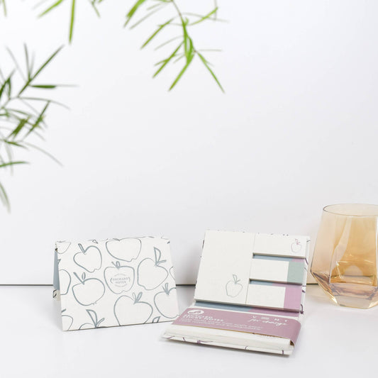 Sustainable sticky notes by Vent for Change, biodegradable apple paper, supports global education