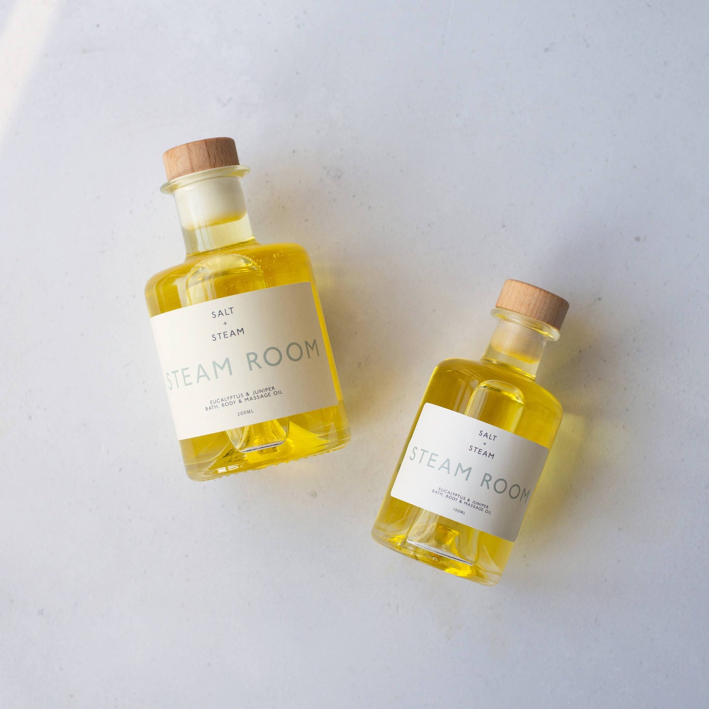 Steam Room eucalyptus juniper oil used for massage, bath, and daily skin hydration.