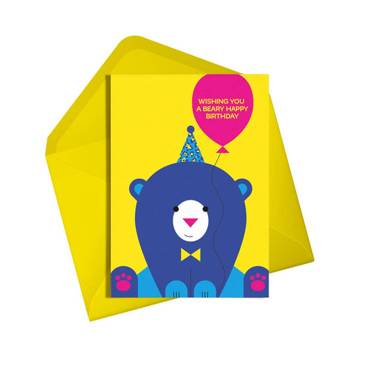 Cute Bear Balloon Greetings Card