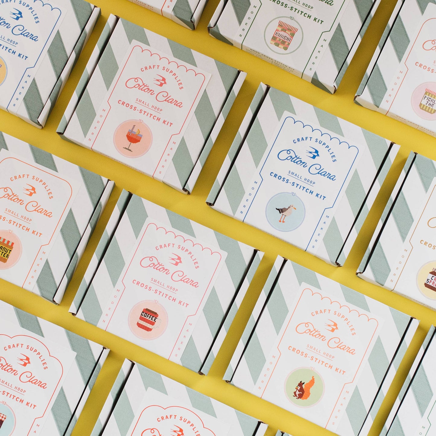 Gift-ready Duck Cross Stitch Kit by Cotton Clara