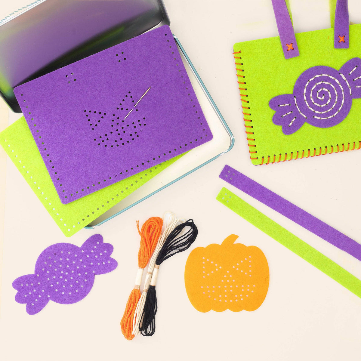 Eco-friendly plastic-free Halloween craft kit packaging