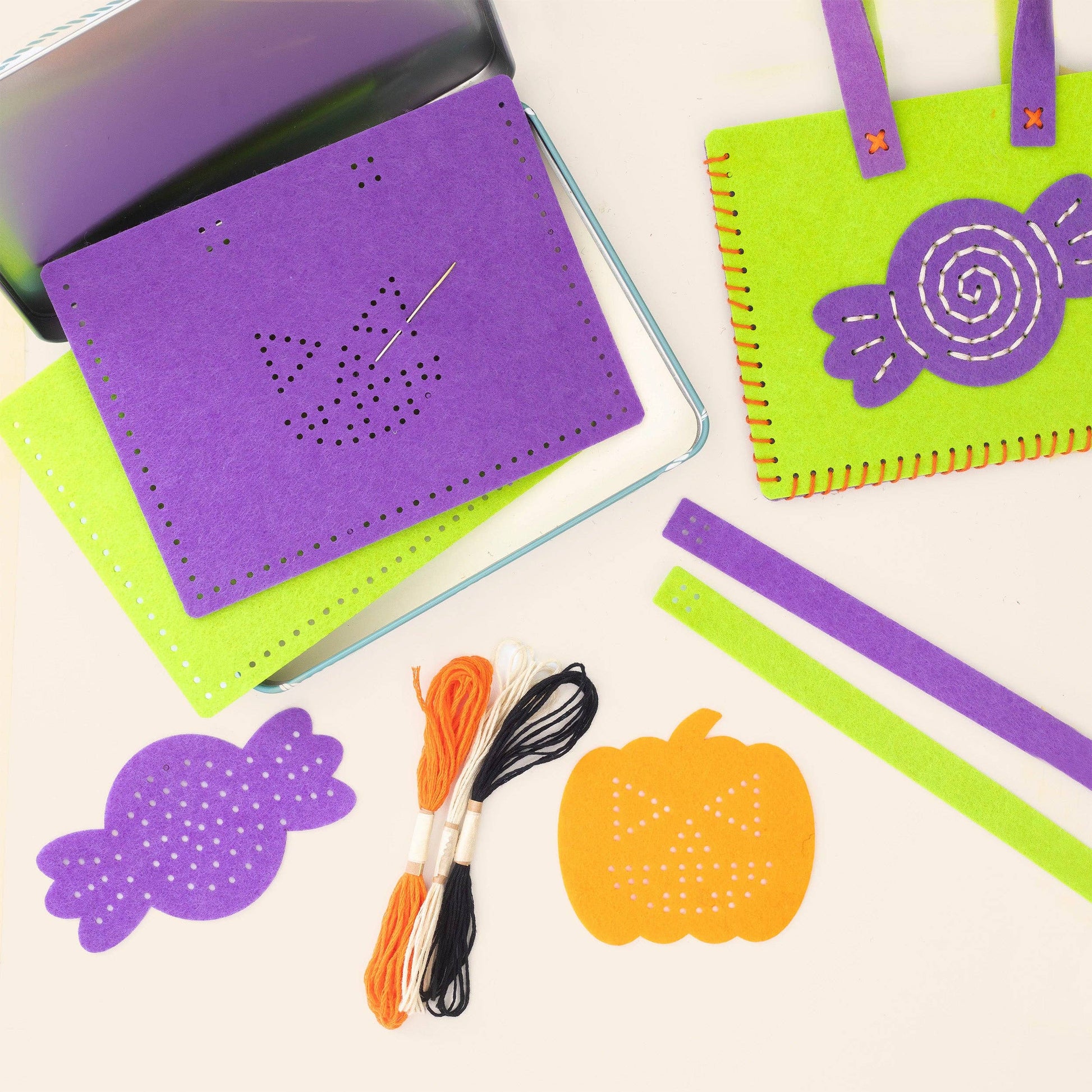 Eco-friendly plastic-free Halloween craft kit packaging