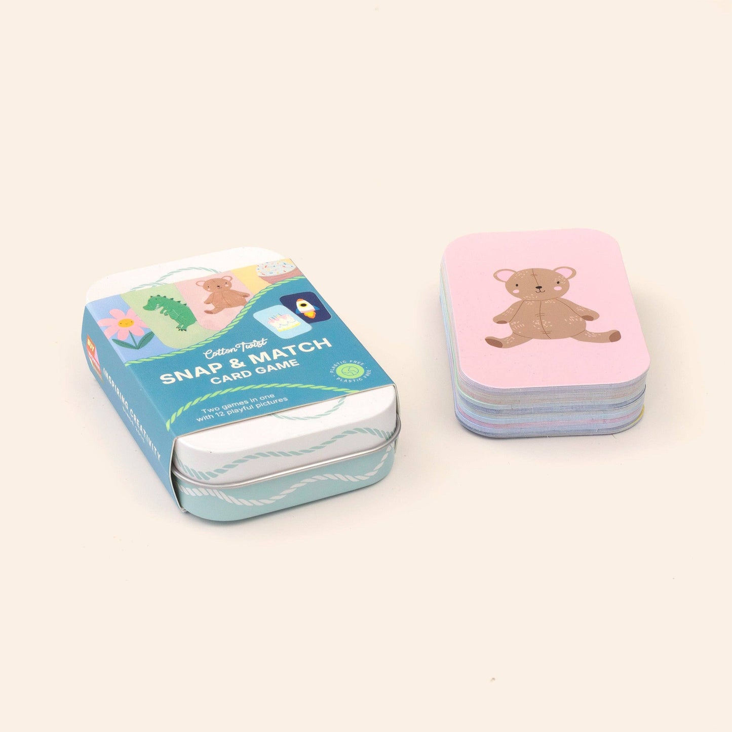 Pastel illustrations on Snap & Match card game