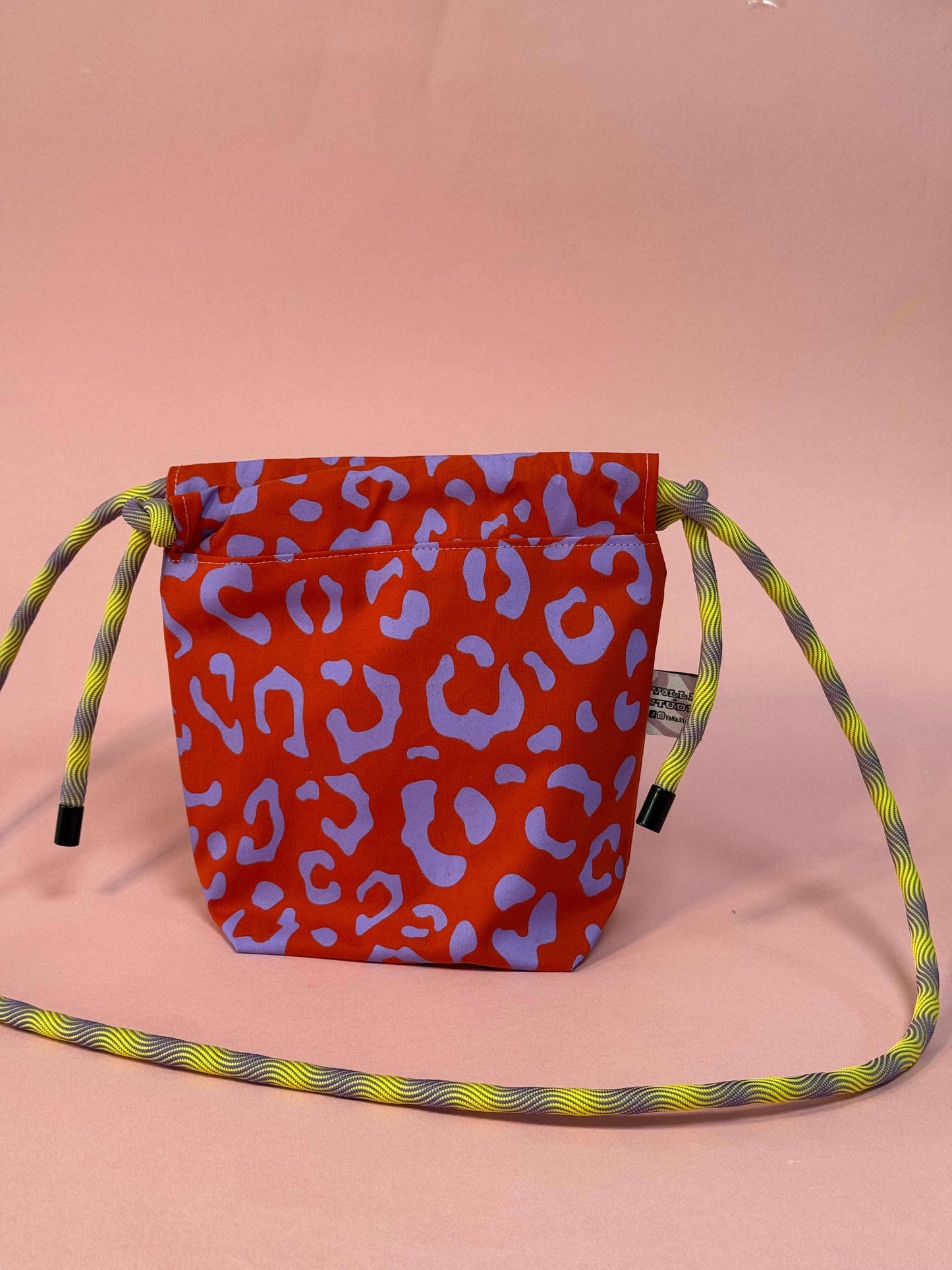 Eco-friendly purple leopard mini crossbody bag by Forget Me Not and Green