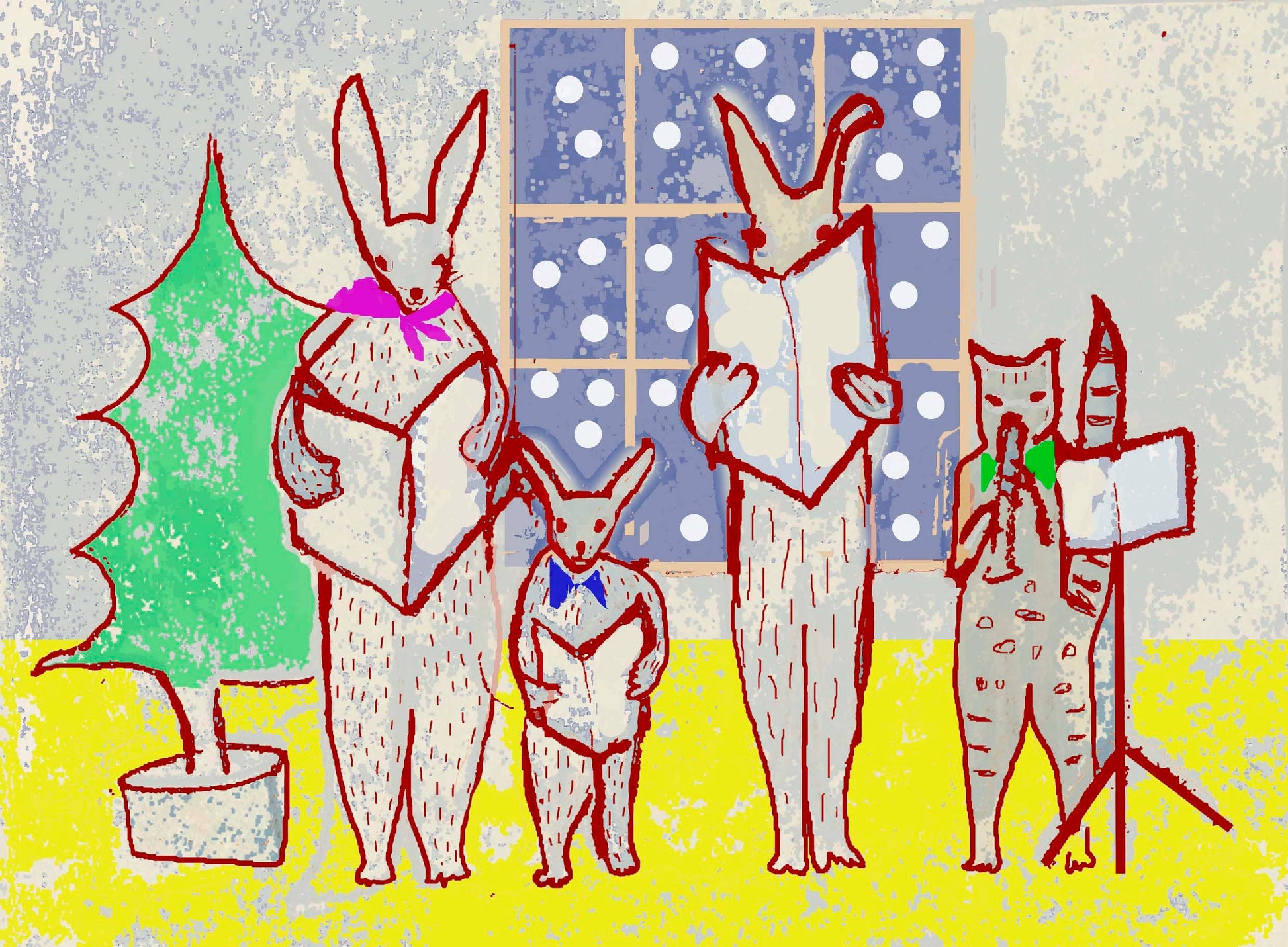 A3 Advent Calendar illustrated by Wini Tapp with 25 woodland Christmas vignettes, hanging ribbon and padded protection