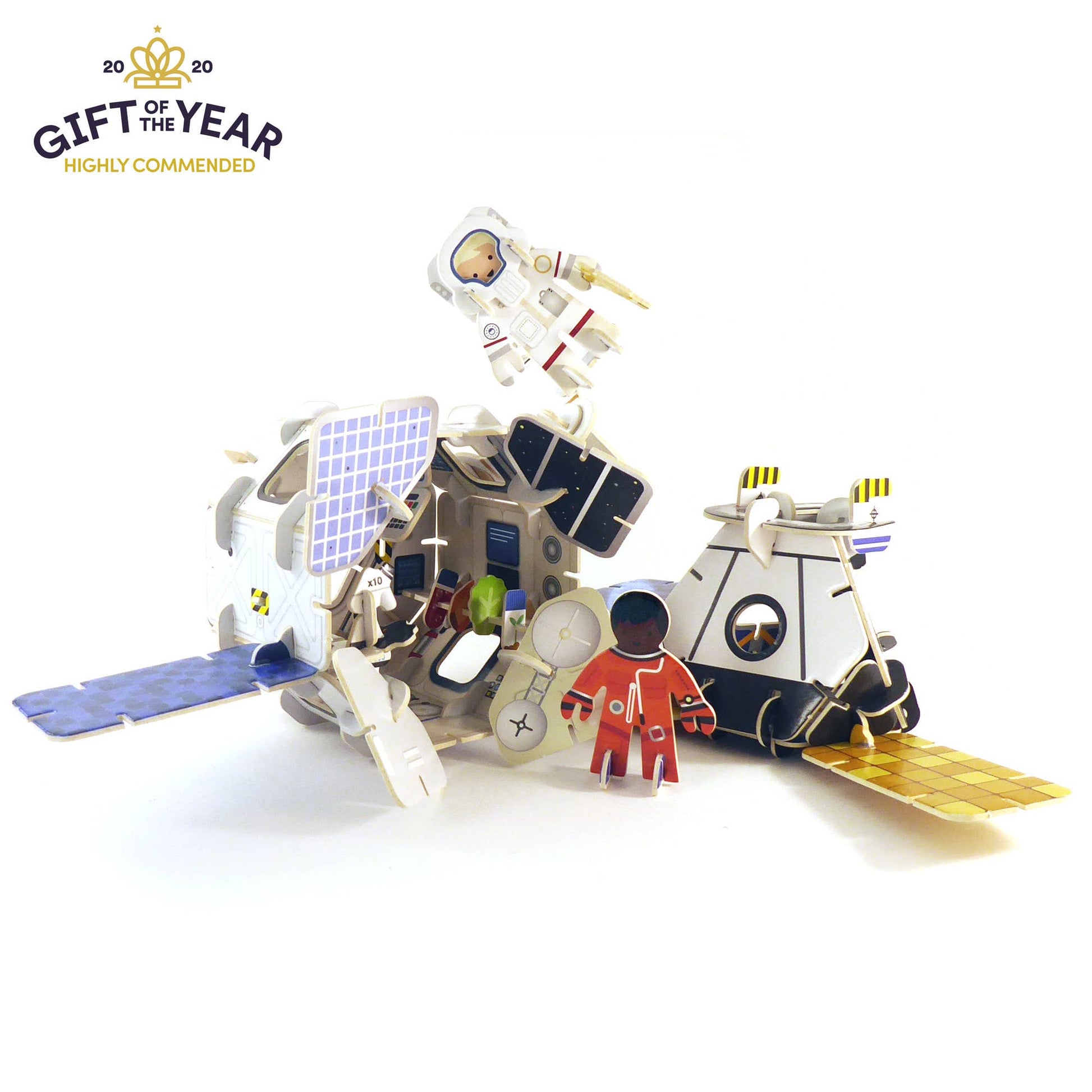 Sustainably sourced Space Station Playset with astronauts and laboratory