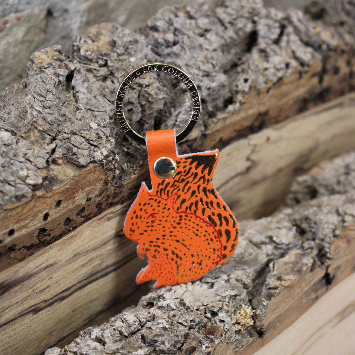 British made genuine leather squirrel key charm