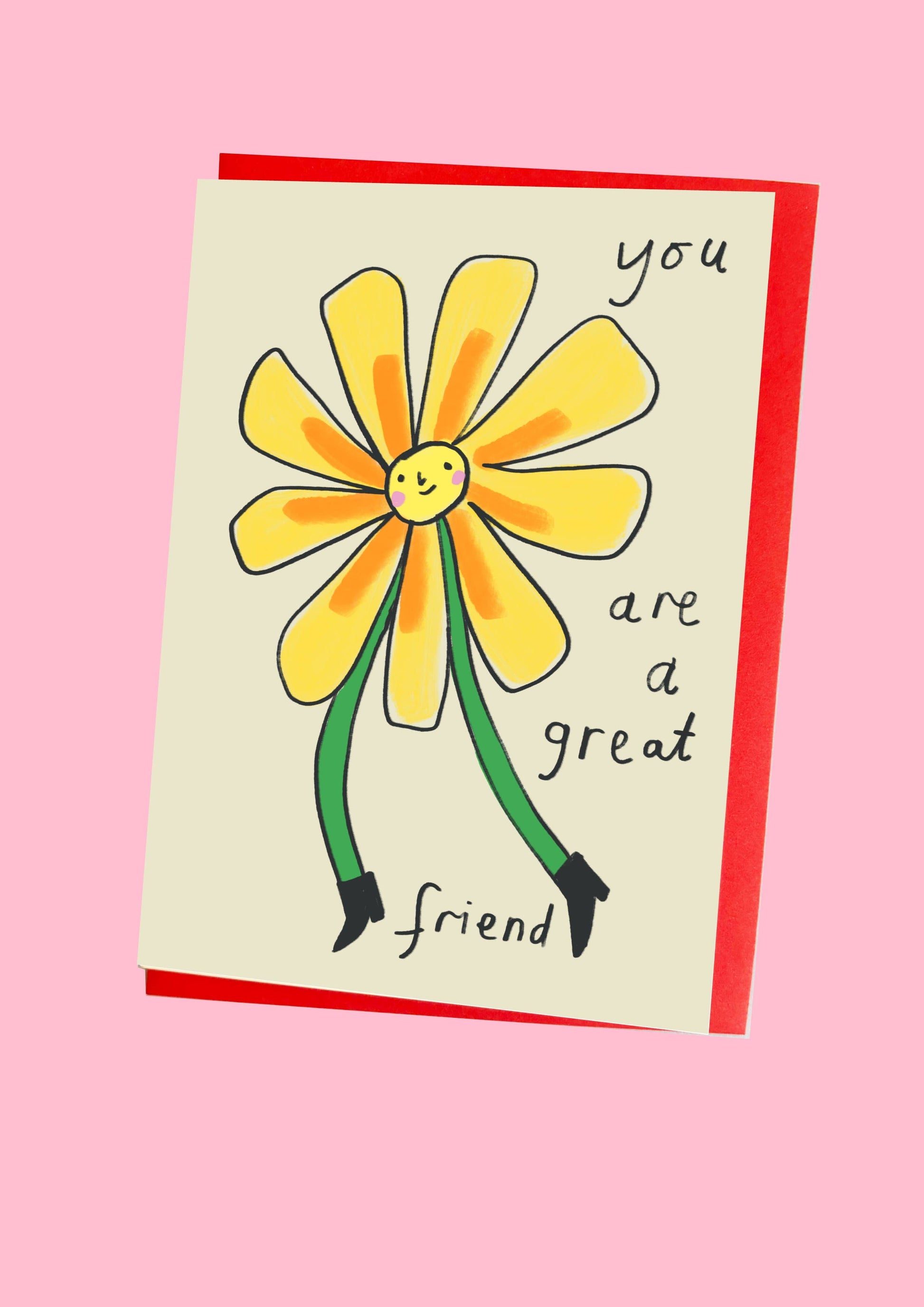 Great Friend Flower Person Greeting Card - Sustainable Stationery