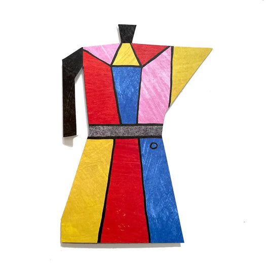 Colour Block Coffee Pot Shaped Greeting Card by Mortlake Papers