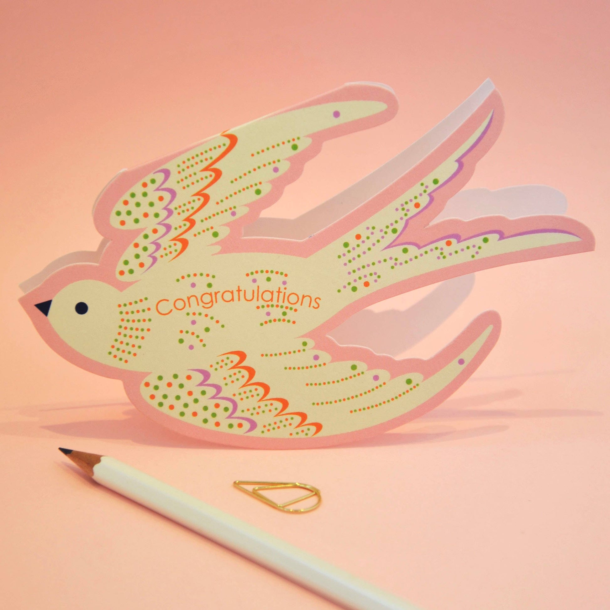 UK designed and printed rocking bird card on 350gsm card