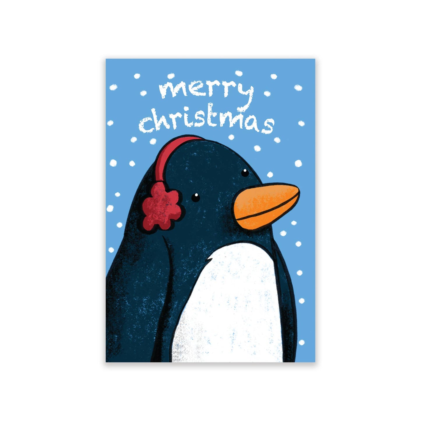 Four cute Christmas card designs: Santa, penguin, robin, and polar bear