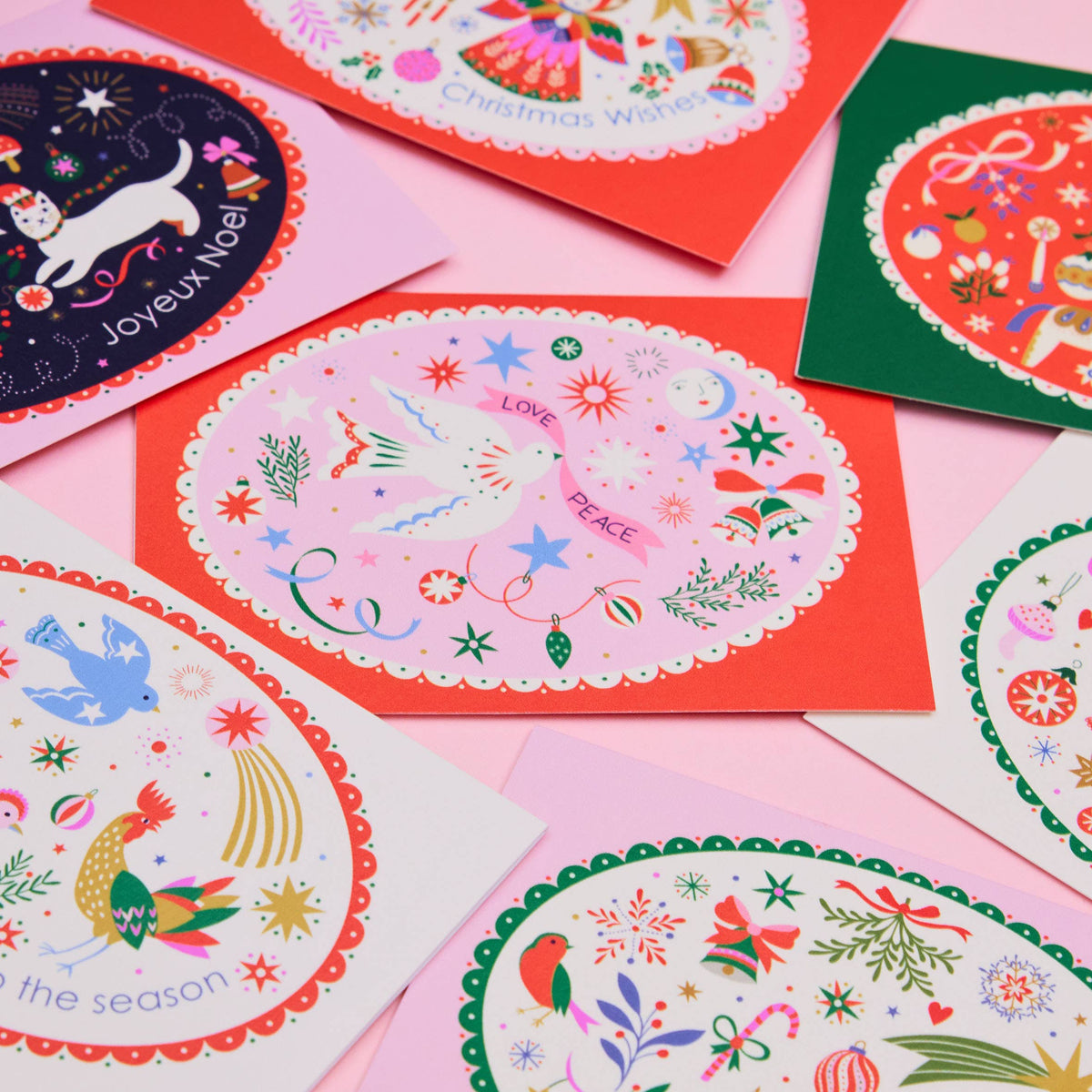 Plastic-free biodegradable packaging for Christmas notecards