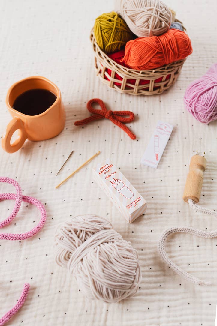 Eco-friendly children's wooden French knitting set