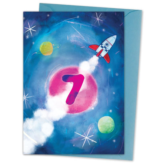 7th birthday card - Space Cadets