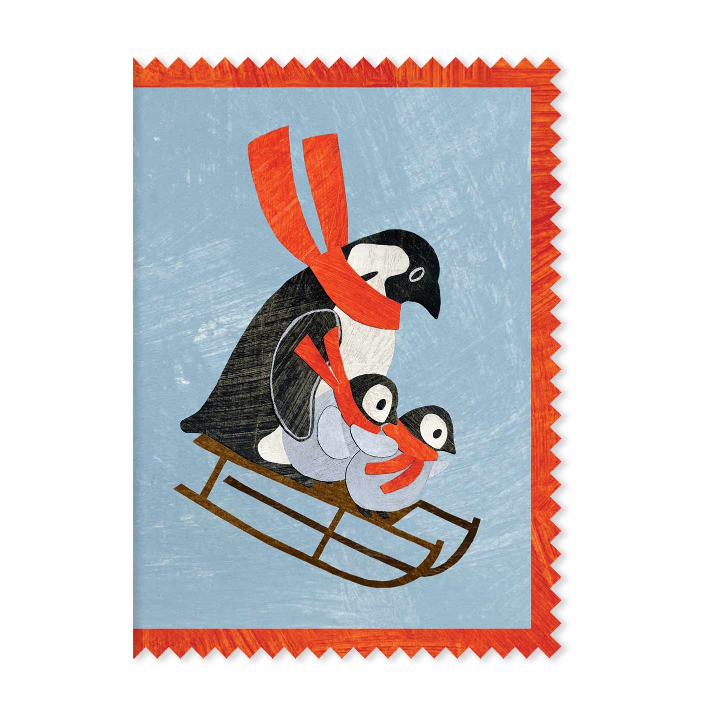 Penguin Family Christmas Card, Eco-Friendly Design