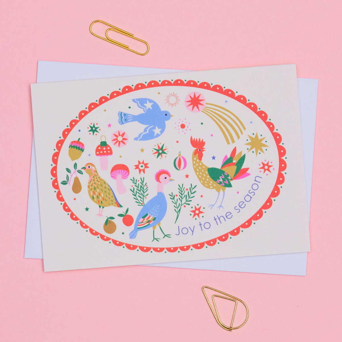 Landscape fold Christmas cards blank inside for personal messages