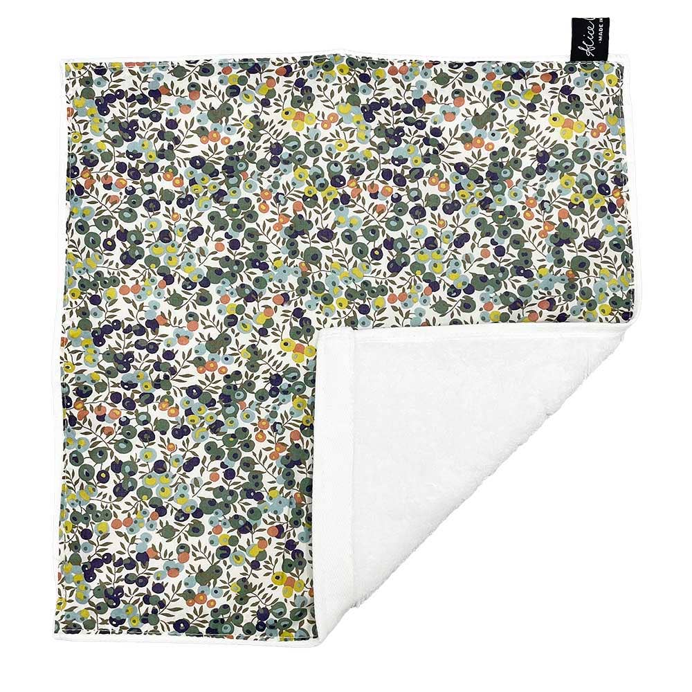 Reusable Face cloth in Liberty Wiltshire Woodland on one side and white cotton on the other side