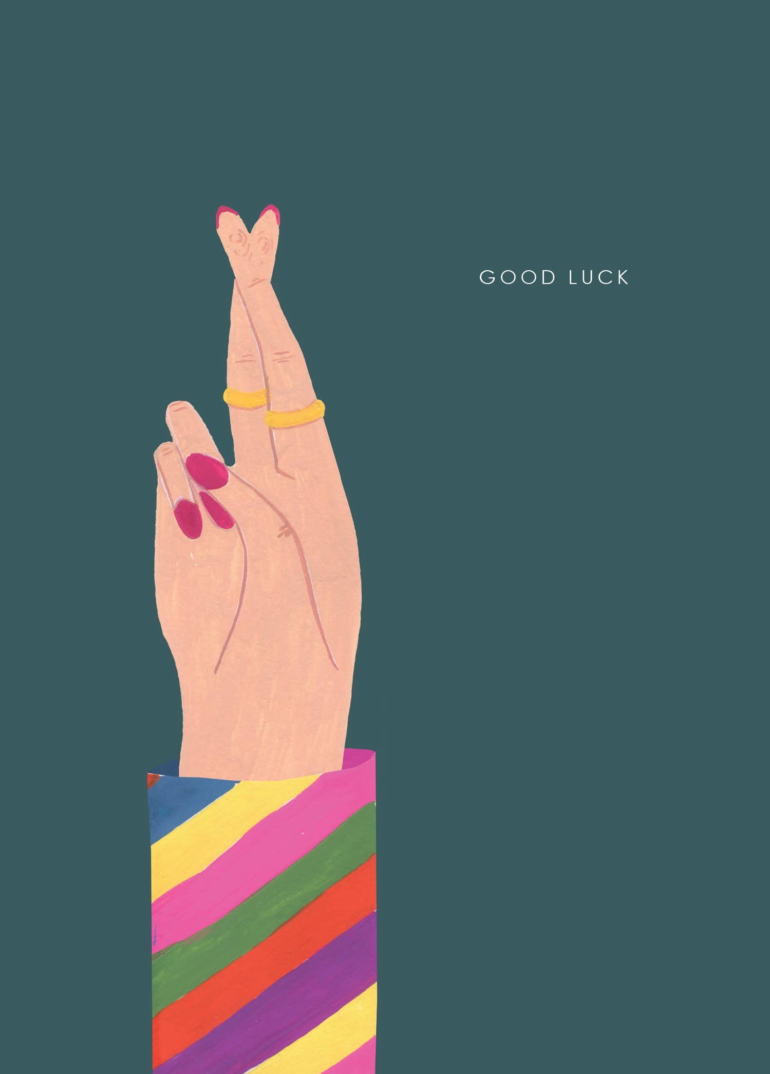 'Good Luck Hand' Greetings Card