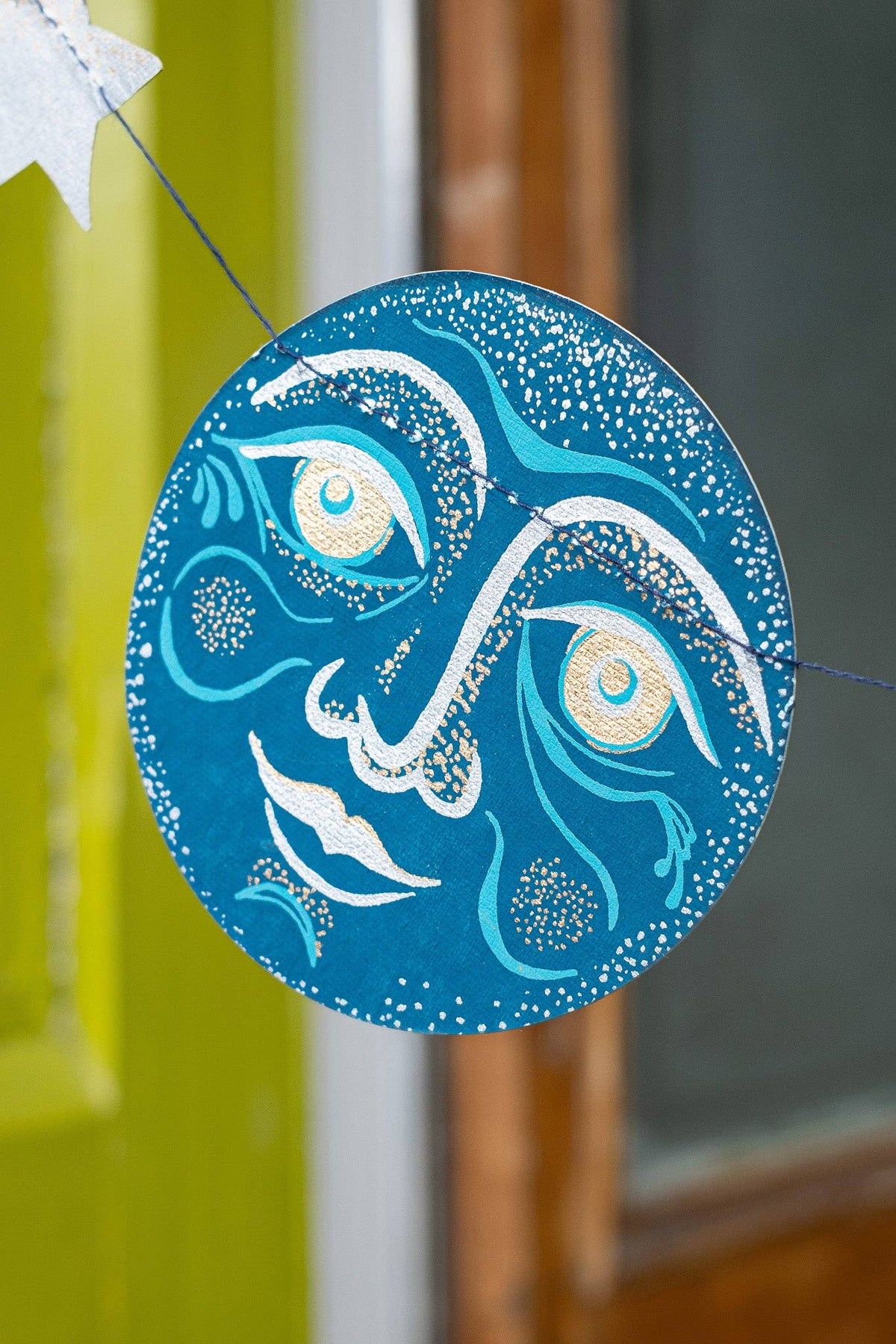 Man on the moon themed children's bedroom decor