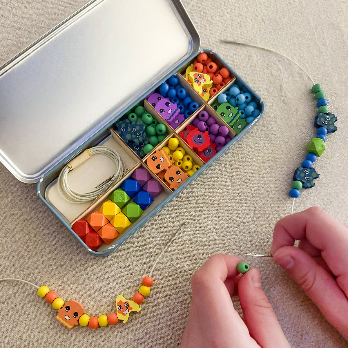Sustainably sourced wooden beads for kids